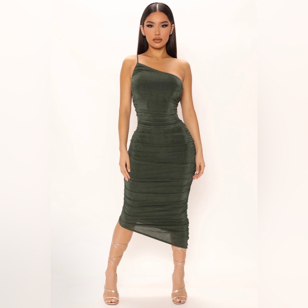 Green Slinky Midi Dress